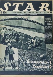 Časopis STAR, Československo - Španělsko 1:0 Č. 18 ( 528 ), 1936