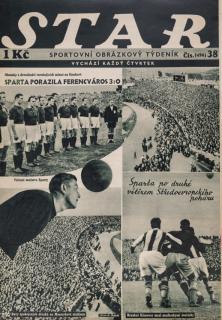 Časopis STAR, Sparta porazila Ferencvaros a je vítězem Středoevropského poháru  č. 38 ( 496 ), 1935