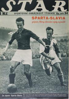 Časopis STAR,  Sparta-Slavia, zápas, který dovede vždy vzrušit,  Č. 34 (597), 1937