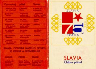 Členská legitimace Odbor přátel SLAVIA, 75. let, z roku 1970