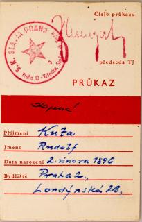 Členský průkaz klubu S.K.SLAVIA PRAHA  z roku 1979