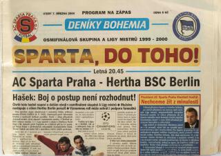 Deníky Bohemia, AC Sparta Praha - Hertha BSC Berlin, 2000