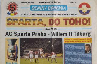 Deníky Bohemia, AC Sparta Praha - Willem II Tilburg, 1999