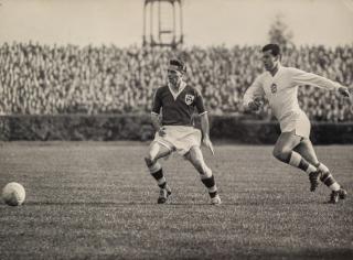 Dobová fotografie Josef Masopust , start na míč, ČSSR