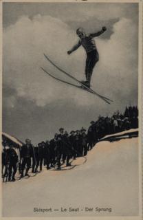 Dobová fotopohlednice, Skoky na lyžích, 1923