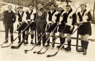 Dobové foto hokej, SK Horácká Slavia, 1931 (2)