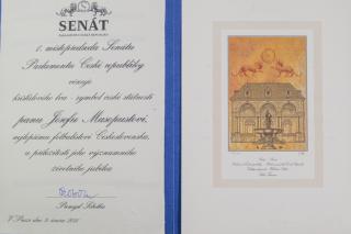 Dokument, Věnování křišťálového lva, Senát ČR, J. Masopustovi, P. Sobotka, 2011
