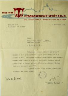 Dokument, Všesokolský sport Brno, 1946
