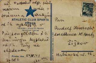 Dopisnice  Athletic Club Praha, 1941