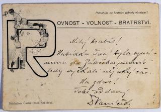 Dopisnice, Jindřich Vaníček, Česká obec Sokolská, 1906