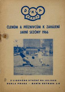 Dukla zpravodaj, Dukla Praha  vs. Baník Ostrava, 1966