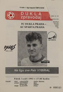 Dukla zpravodaj, Dukla Praha  vs. Sparta Praha, 1993 II