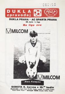 Dukla ZPRAVODAJ, FC Dukla Praha v. AC. Sparta Praha, 1992