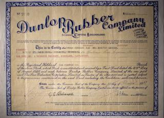 Dunlop Rubber Company limited Authorised capital, 1966