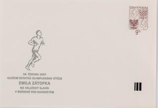 FDC, FDC, Uložení ostatků mila Zátopka, 2001 II