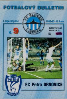 Fotbalový bulletin Liberec vs. FC Petra Drnovice, 1998