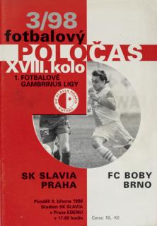 Fotbalový POLOČAS SK SLAVIA PRAHA vs. FC Boby Brno, 3/98