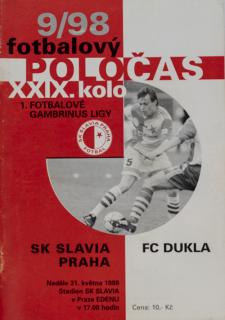Fotbalový POLOČAS SK SLAVIA PRAHA vs. FC Dukla, 9/98