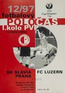 Fotbalový POLOČAS SK SLAVIA PRAHA vs. FC Luzern, 12/97