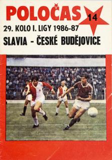 Fotbalový POLOČAS SK SLAVIA PRAHA vs. FK Čes. Budějovice , 1986-87