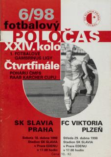 Fotbalový POLOČAS SK SLAVIA PRAHA vs. Plzeň, 6/98