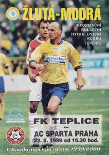 Fotbalový zpravodaj ˇŽlutá-modrá, FK Teplice vs. Sparta Praha,  1999