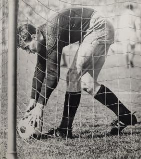 Fotografie, Bohumil Novotný, brankář Ledecky, S.K. Slavia