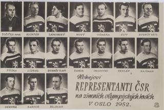 Fotografie -  Hokejoví representanti ČSR na ZOH v Oslo, 1952