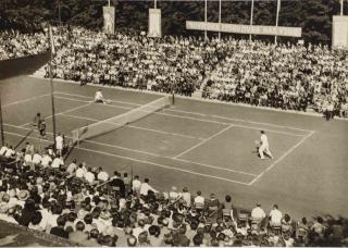 Fotopohlednice čs spartakiáda 1955, Přebory tenis v Ostravě
