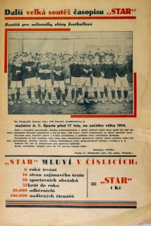 Fragment časopisu STAR,  Mužstvo Sparty z roku 1914,  1931