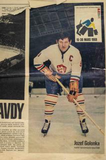 Fragment  z časopisu, MS Hokej, Stockholm, 1969