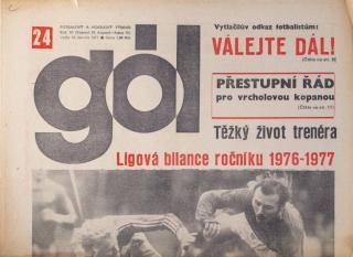 GÓL. Fotbalový a hokejový týdeník, 10/29/15/1977 č. 24