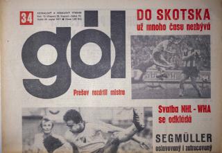 GÓL. Fotbalový a hokejový týdeník, 10/29/15/1977 č. 34