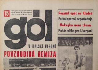 GÓL. Fotbalový a hokejový týdeník, 15/36/22/1984