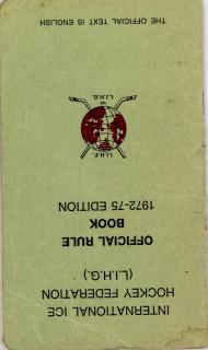 Hokej, IIHF, Official Rule Book, 1972-75 Edition
