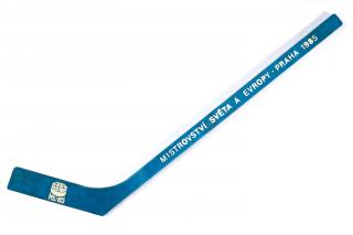 Hokejka plast - suvenýr, MS 1985, hokej, modrá