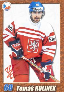 Hokejová karta, Czech hockey association, Tomáš Rolinek, autogram