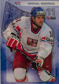 Hokejová karta, Czech hockey team, Michal Barinka, autogram