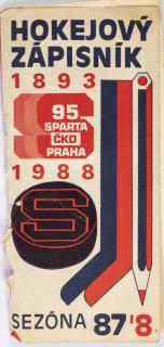 Hokejový zápisník Sparta Praha, 1987/88