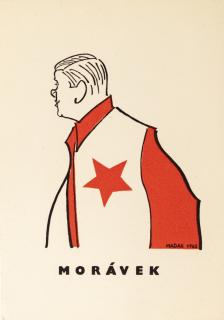 Karta 15 fotbalistů SLAVIE v karikaturách Haďáka, Morávek