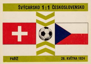 Kartička 16,  Švýcarsko v  Československo , 1:1