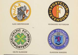 Kartička , Ajax, Fayenord Rotterdam, Celtic, Glasgow Rangers