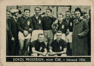 Kartička , Album sportovců, Sokol Prostějov, 1934, 63