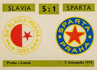 Kartička ,Derby  16, Slavia v. Sparta , 5:1