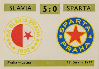 Kartička ,Derby  17, Slavia v. Sparta , 5:0