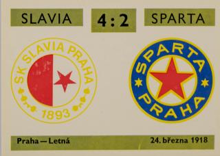 Kartička ,Derby  18, Slavia v. Sparta , 4:2