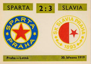Kartička ,Derby  21, Sparta v. Slavia , 2:3