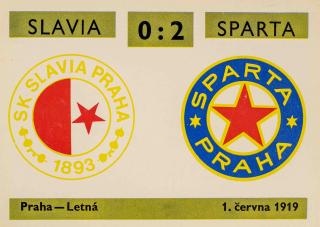 Kartička ,Derby  22, Slavia v. Sparta, 0:2