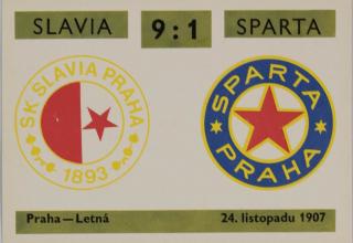 Kartička ,Derby, 3, Slavia v. Sparta, 9:1