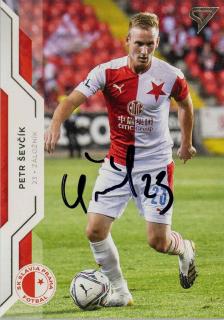 Kartička fotbal, Petr Ševčík, Slavia Praha, autogram